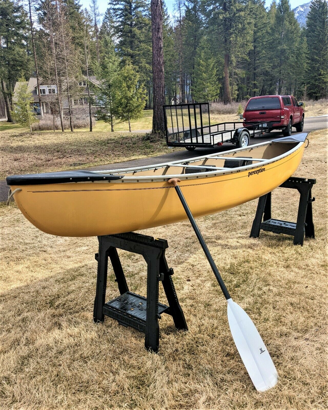 Classic Perception Solo Whitewater Canoe Model HD-1 with Perception canoe paddle - Image 2
