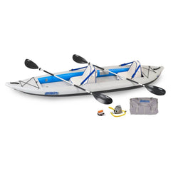 Sea Eagle - 375FC 2 Person 12'4" Green FoldCat Pro Angler Guide Pontoon Package Hull Fishing Boat ( 375FCK_P ) - Image 3