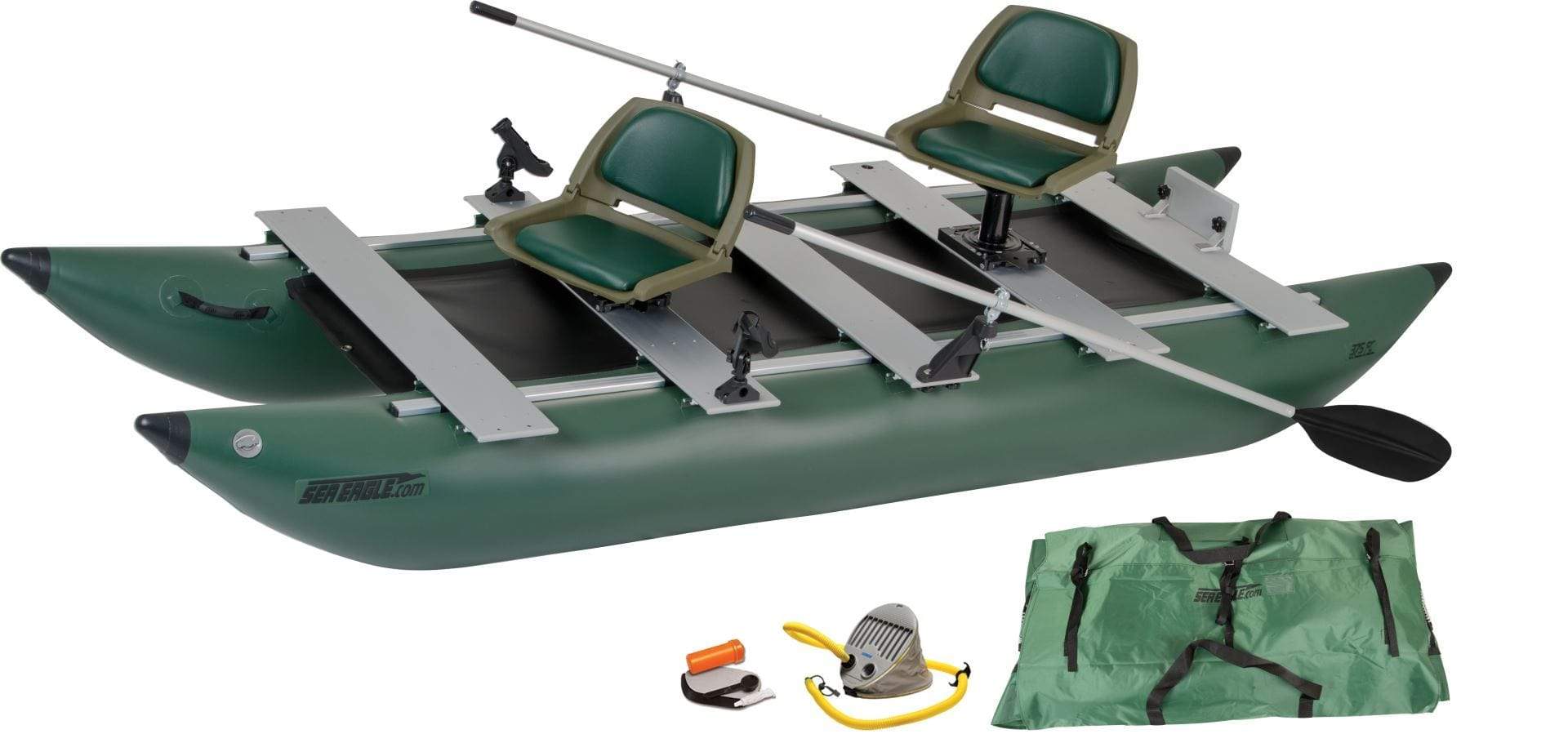 Sea Eagle - 375FC 2 Person 12'4" Green FoldCat Pro Angler Guide Pontoon Package Hull Fishing Boat ( 375FCK_P ) - Image 14