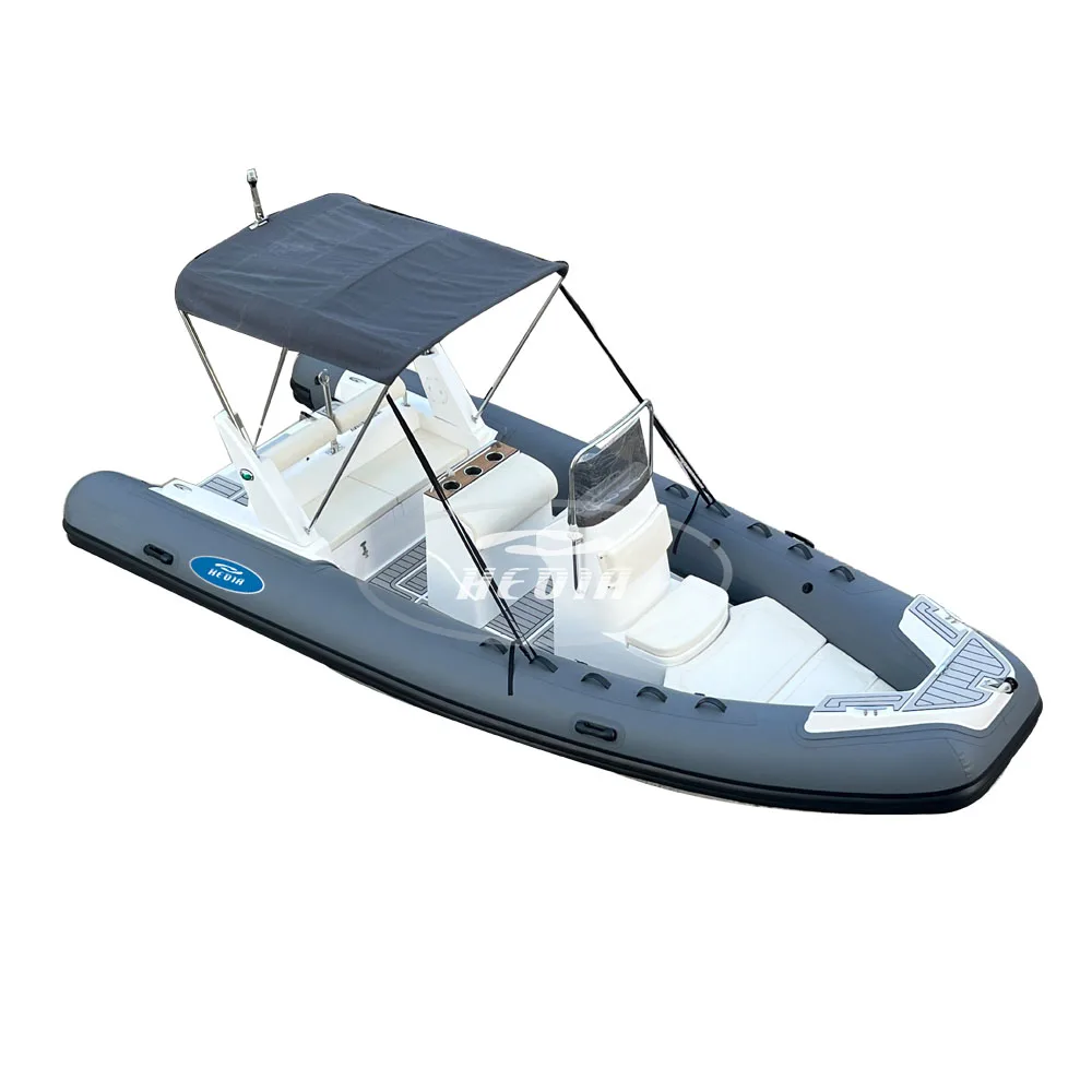Premium 5.8m Fiberglass RIB Inflatable Boat, Center Console, 9-Passenger Capacity - Image 9