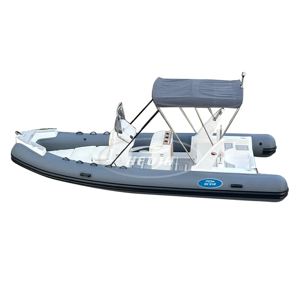 Premium 5.8m Fiberglass RIB Inflatable Boat, Center Console, 9-Passenger Capacity - Image 3