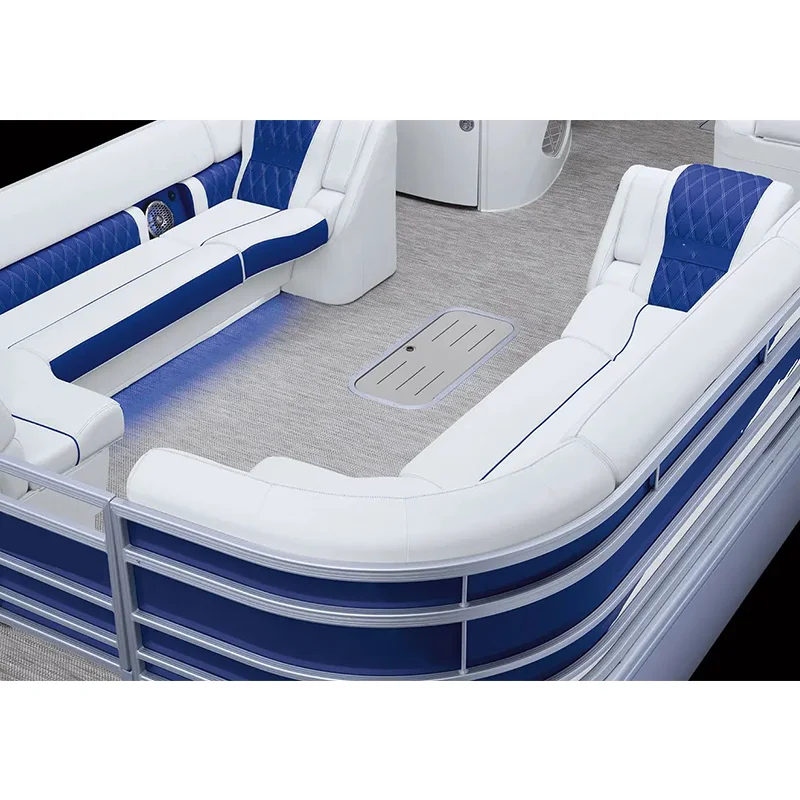 29ft Pontoon Boat Private Luxury Yacht Aluminum Work Pontoon Boat Luxury Fiberglass Factory Customized - Image 4