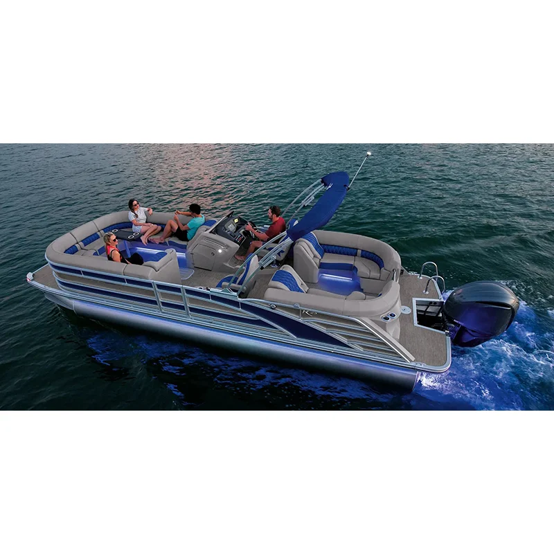 29ft Pontoon Boat Private Luxury Yacht Aluminum Work Pontoon Boat Luxury Fiberglass Factory Customized