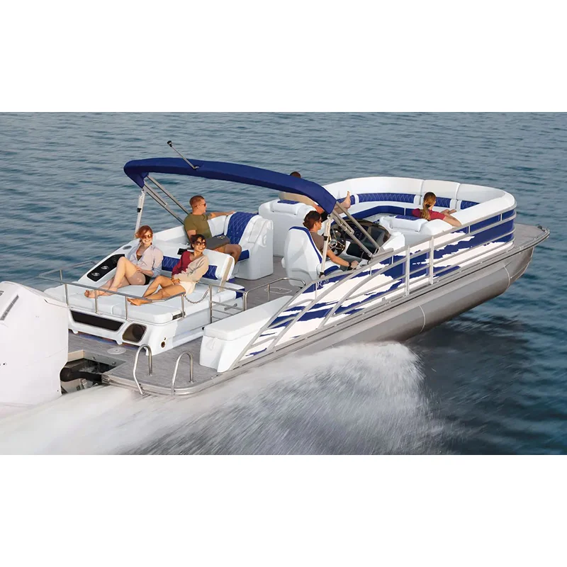 29ft Pontoon Boat Private Luxury Yacht Aluminum Work Pontoon Boat Luxury Fiberglass Factory Customized - Image 3
