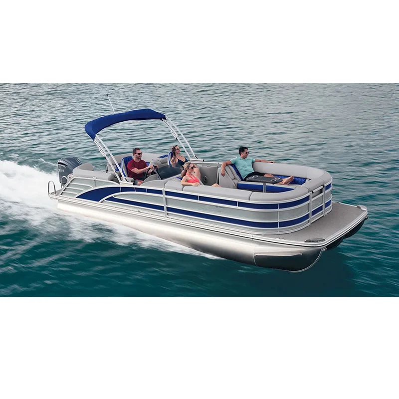 29ft Pontoon Boat Private Luxury Yacht Aluminum Work Pontoon Boat Luxury Fiberglass Factory Customized - Image 2