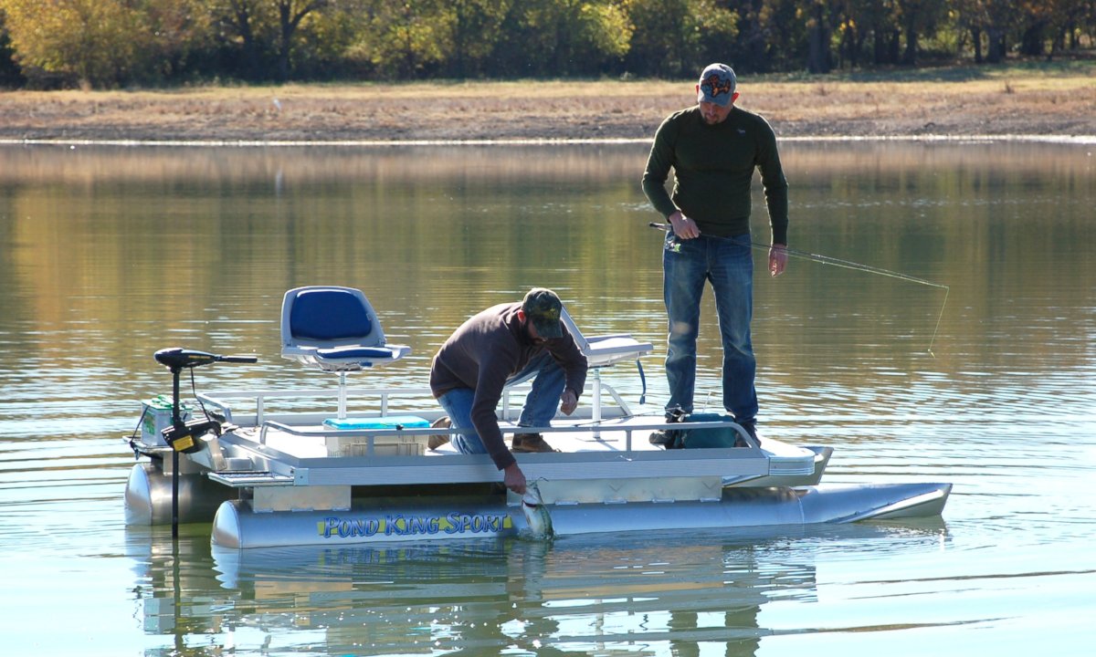 Pond King Sport Aluminum 2-Man Fishing Pontoon Boat - Stable, Low Maintenance - Image 5