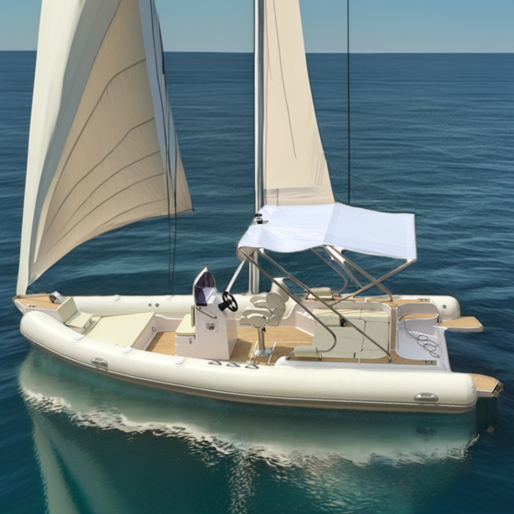 Premium 5.8m Fiberglass RIB Inflatable Boat, Center Console, 9-Passenger Capacity